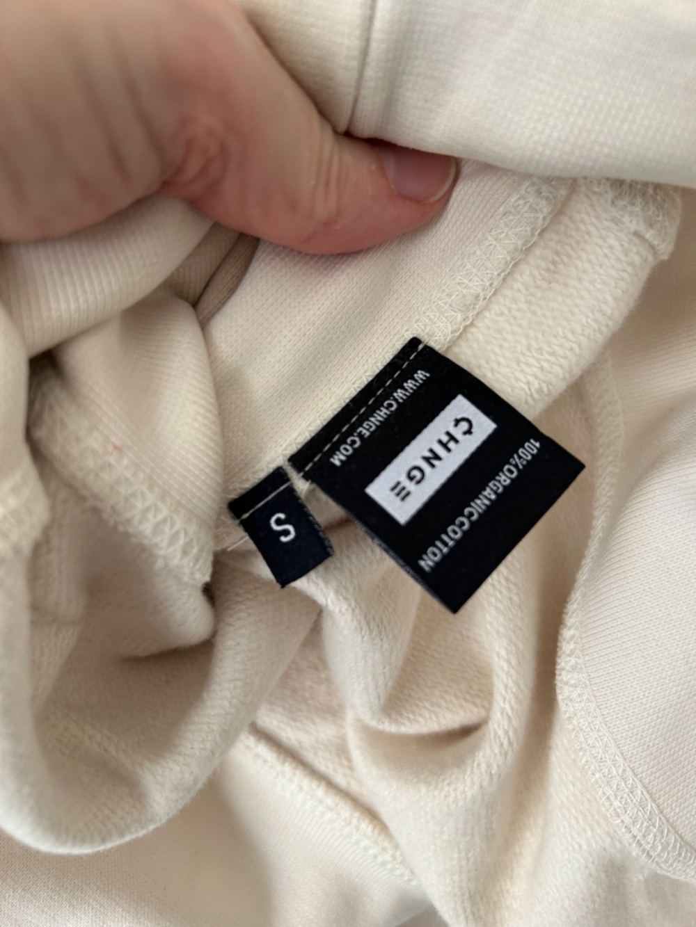 CHNGE Ivory Pullover Hoodie with Embroidered Logo size S UNISEX - Picture 6 of 6